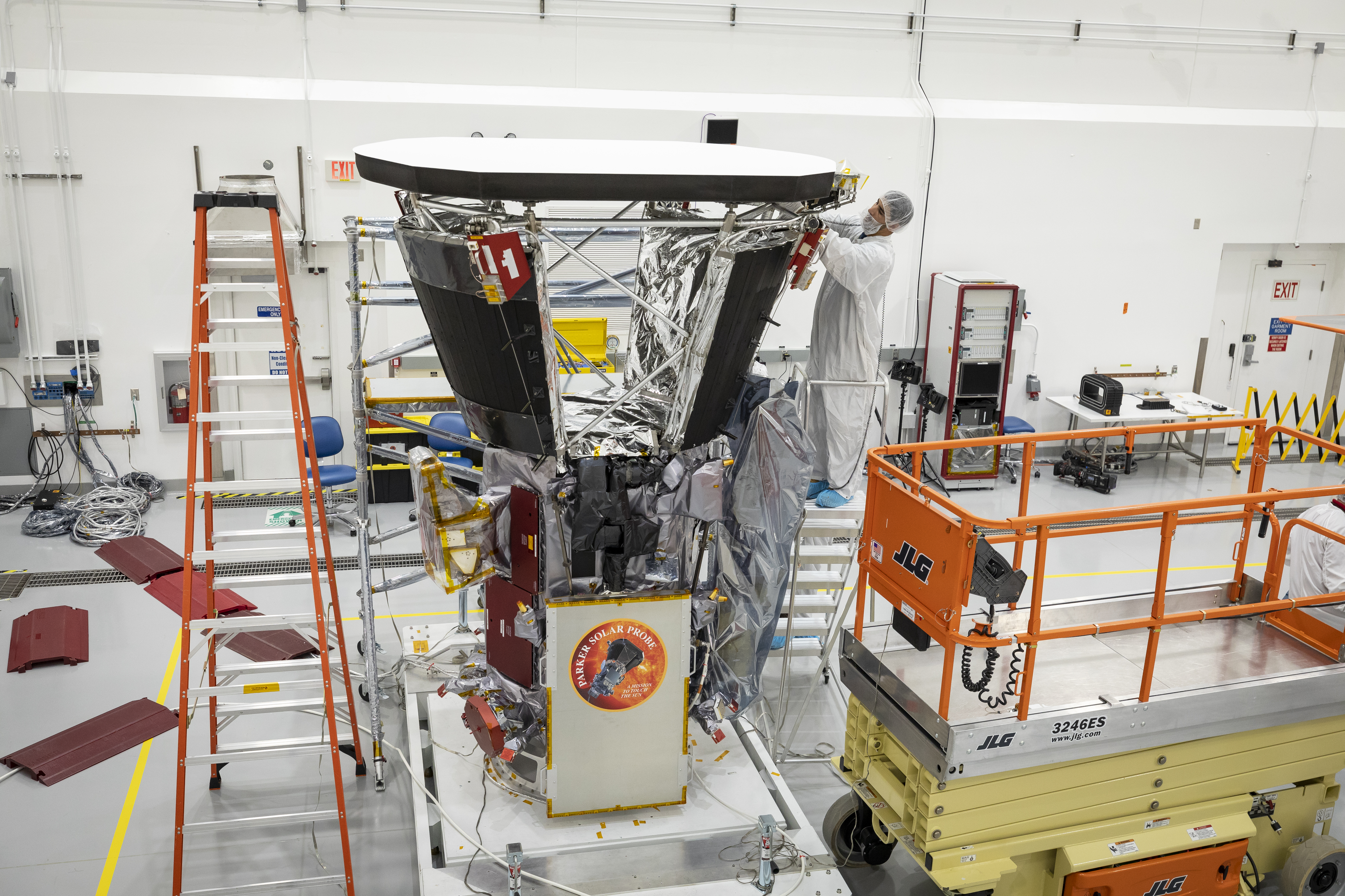 The Thermal Protection System connects to the custom-welded truss on the Parker Solar Probe spacecraft at six points to minimize heat conduction. 