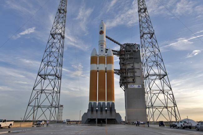 The ULA Delta IV Heavy rocket that will carry Parker Solar Probe on its mission to study the Sun.