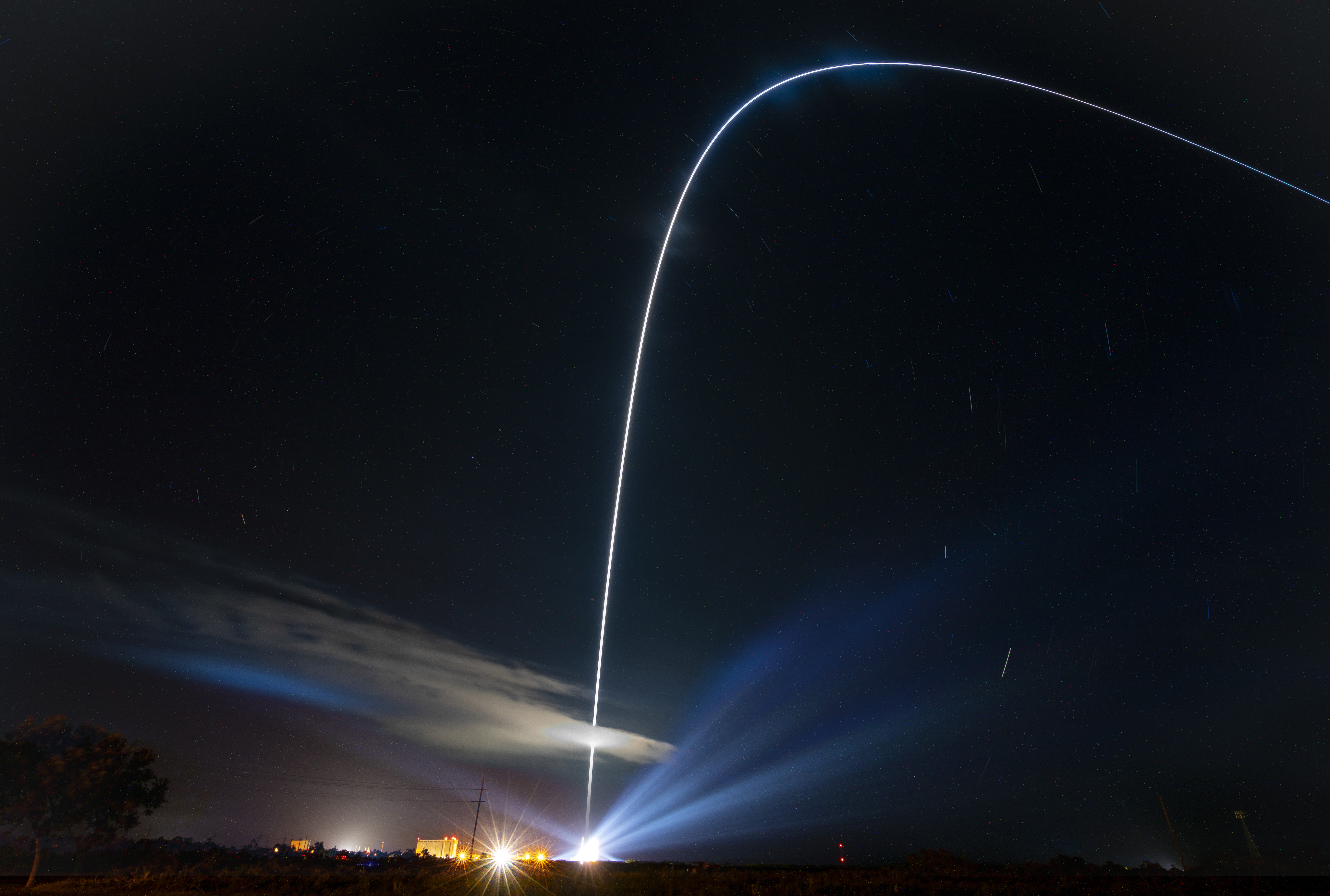 The Delta IV Heavy rocket carrying Parker Solar Probe is seen in this long exposure photograph taken during launch on Sunday, Aug. 12, 2018 from Launch Complex 37 at Cape Canaveral Air Force Station, Florida. 